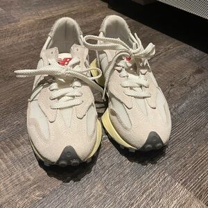 New Balance 327 Cream and Gray Sneakers